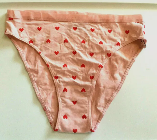 VICTORIAS SECRET RED Hearts Size M High Leg Cheeky Panty Pink Cotton Modal  NWT $21.99 - PicClick