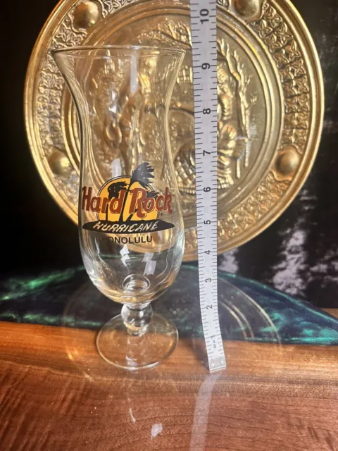 Hard Rock Cafe Hurricane Glass Honolulu 9.25" Tall 24 Ounce