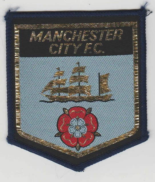 Patch Tissu Vintage Manchester City - Années 70, écusson à Coudre, Fabriqué UK