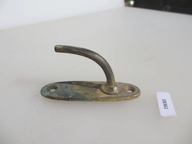 Victorian Brass Blind Tie Back Hook Hanger Bracket Antique Curtain Old Cord x1