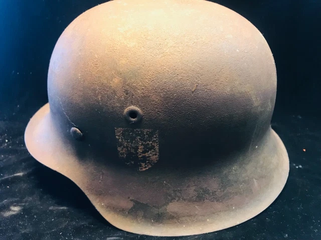 Militär Stahlhelm M42 NS64 Glocke o Futter Ausrüstung Deutsches Reich 2WK rostig