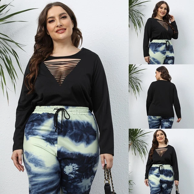 Da Donna Tinta Unita Largo Oversize T-Shirt o Collo Maniche Corte Arrotolate