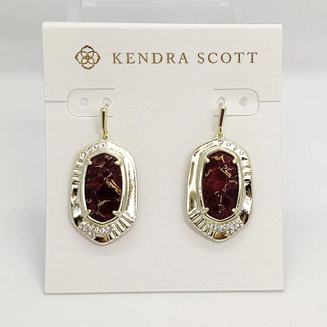 KENDRA SCOTT ASTORIA Earrings in Maroon Jade New with Tags 59.99 PicClick