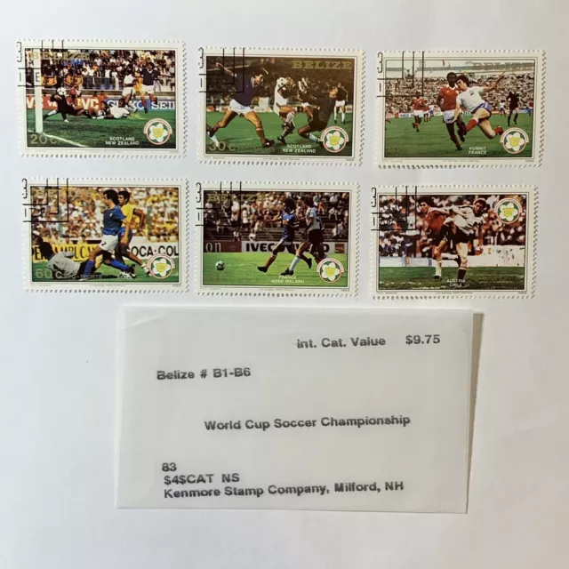 1982 Belize Stamps Set #B1-B6 World Soccer Championship