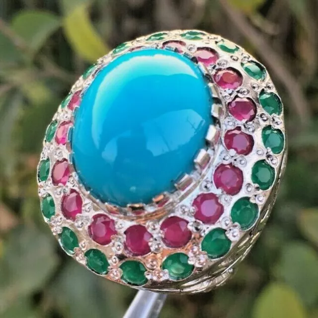Turquoise Feroza Filigree Sides Women Ring (Rose Gold Plated) | Boutique  Ottoman Exclusive