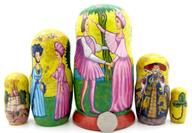 Matroschka Russisch Puppen Babuschka Original 5 Englisch Fairy Märchen Signiert