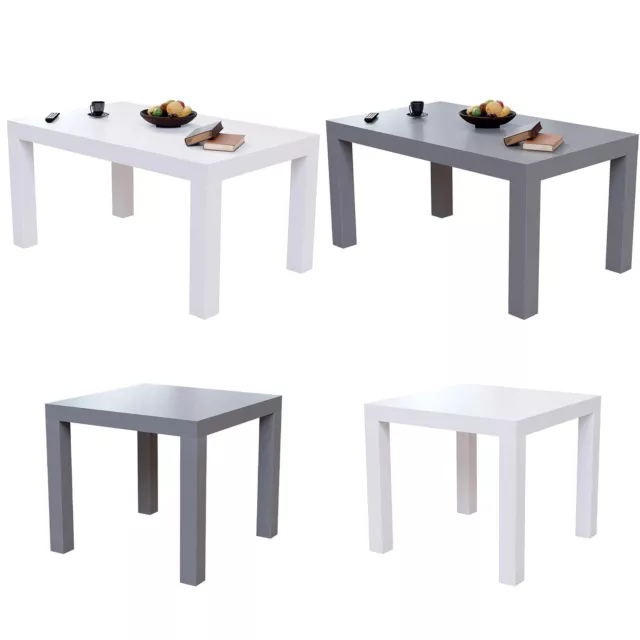 Wooden Coffee Table Side Table Sofa End White Grey Living Room Furniture