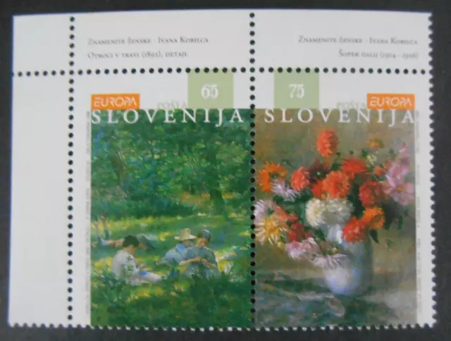 Slovenia 1996, Mi.142-143, flowers, art, paintings, Europe, CEPT, **Mint