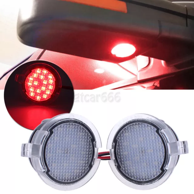 2X RED Full LED Side Mirror Puddle Lights For Ford F150 Edge Flex Taurus Fusion