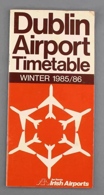 Dublin Airport Aer Rianta Irish Timetable Winter 1985/86 Ireland Aer Lingus