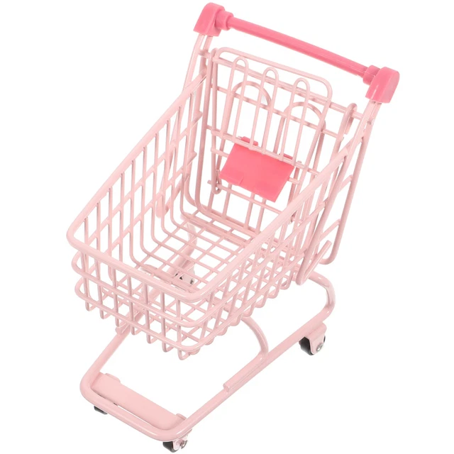 Mini cesto portaoggetti carrello supermercato in miniatura carrello della spesa scrivania