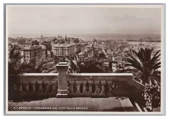 Genua / Genova Italien - Castello Bruzzo - Hafen Dampfer - Altes Foto AK 1930er