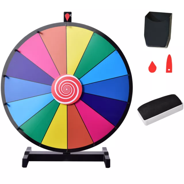 45cm Tabletop Spinning Prize Wheel Editable Color Prize Wheel Dry Erase 14 Slots