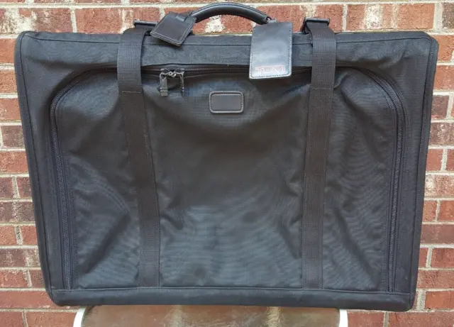 Tumi Black 26" Nylon Carry Suitcase Zip Luggage Heavy Duty NO WHEELS Vintage