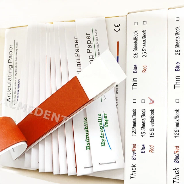 Red Dental Articulating Paper Thick Occlusal Record Hydrophilic Bar