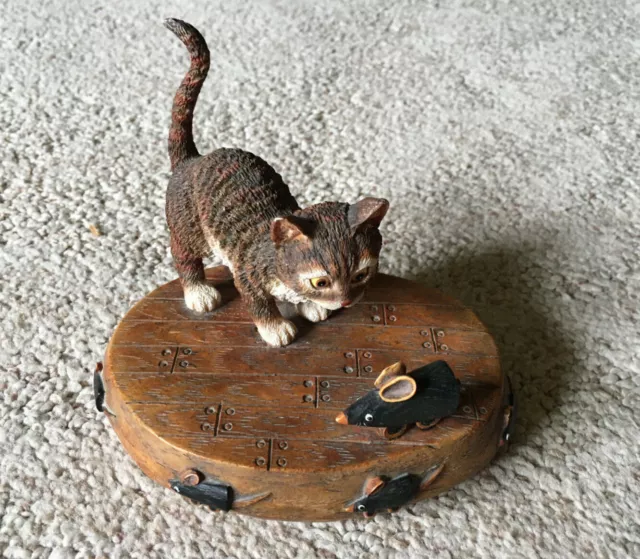 Vintage Danny & Arnold, Cat & Mouse Musical Figurine, San Francisco Music Box Co