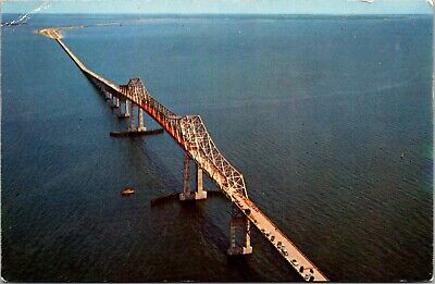 Sunshine Skyway Bridge St Petersburg Lower Tampa Bay Florida FL Postcard