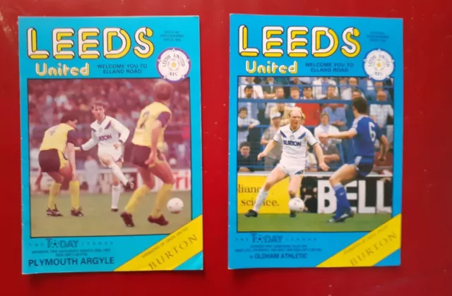 5  Leeds United Football Programmes 1986/87 -88/89