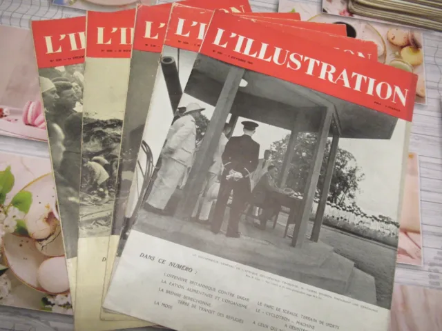 lot de 5 revues l'illustration année 1940 , entre n° 5091 et 5101