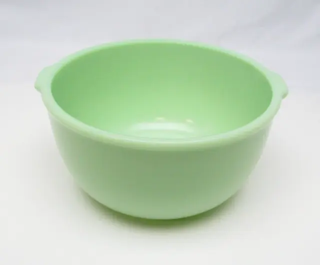 Vintage Jeannette? Jade-ite 9" Uranium Mixing Bowl with Handles NOS
