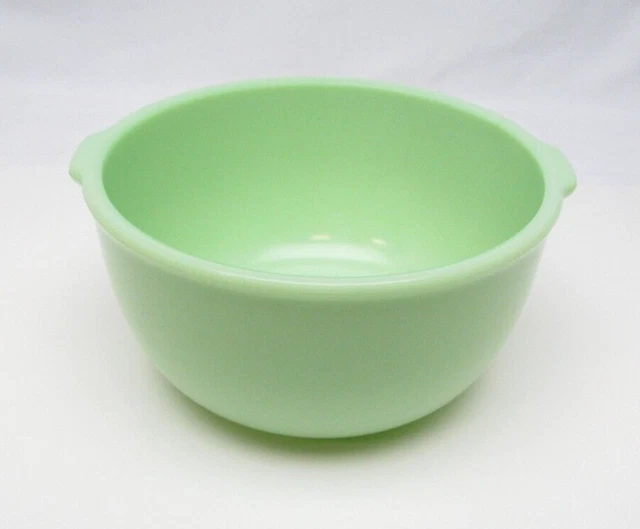 Vintage Jeannette? Jade-ite 9" Uranium Mixing Bowl with Handles NOS