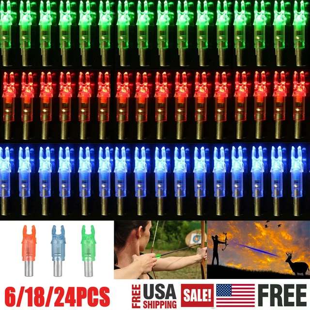 24x LED Automatic Lighted Nocks Shooting Archery Arrows Arrow Nock Tail 6.2mm US