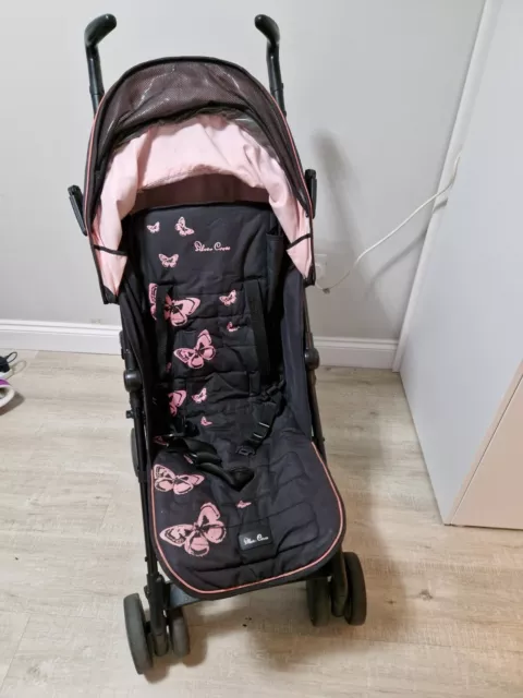 SILVER CROSS POP Stroller Buggy Pushchair With Butterflies Black And Pink Folds 45.99 PicClick UK
