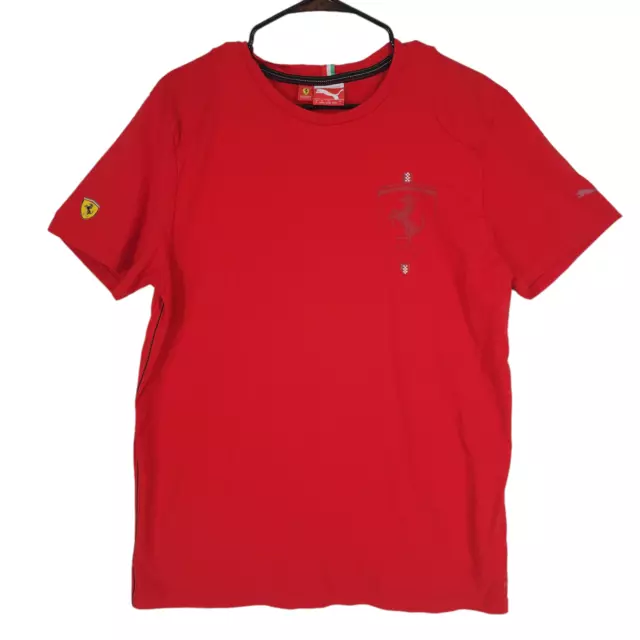 SCUDERIA FERRARI PUMA T Shirt sz L Mens Red Official 100% Cotton $25.00 ...