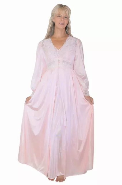 SHADOWLINE NIGHTGOWN AND Long Robe Peignoir Set New Blush Pink $87.29 ...