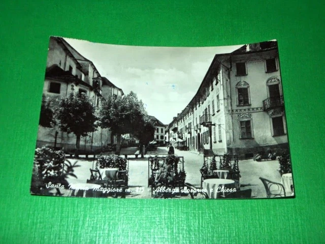 Cartolina Santa Maria Maggiore - Albergo Locarno e Chiesa 1958