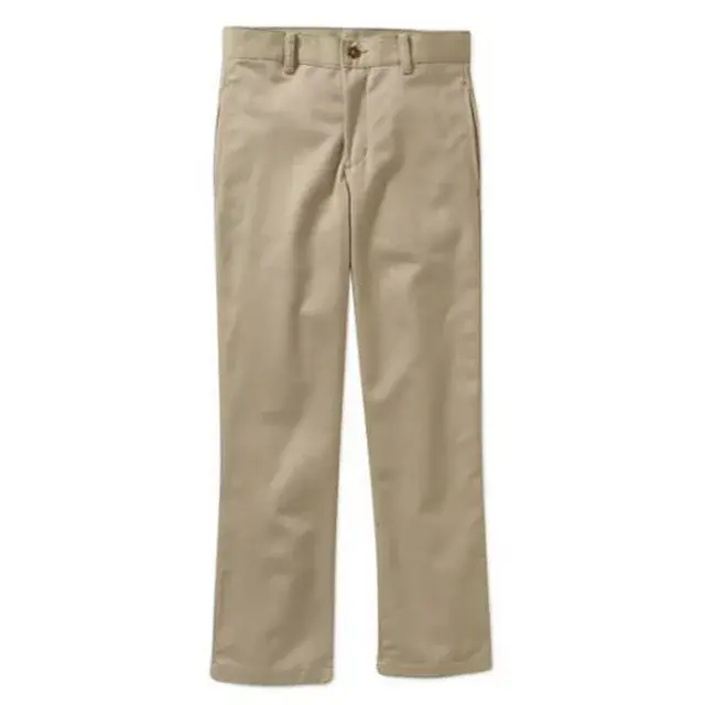 George Boys Flat Front Twill Pant With Scotchguard, Khaki Spice, 12 Husky