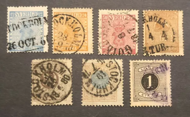 Sweden Scott #9//38, J12 F/VF Used CV $178.50 / Price $25 + $1 shipping