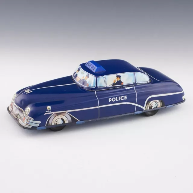 Blechplatte reibungsbetriebenes Polizeiauto c1955