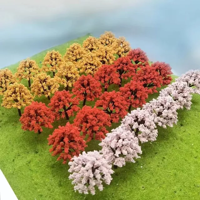 10PC HO/OO Scale Flower Trees Miniatures Park Landscape Plants Sand Table Model