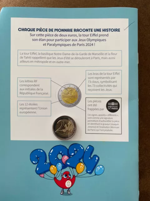 Prevente Piece De 2 Euro France 2024 Sous Capsule Jo 2024 Flamme Olympique