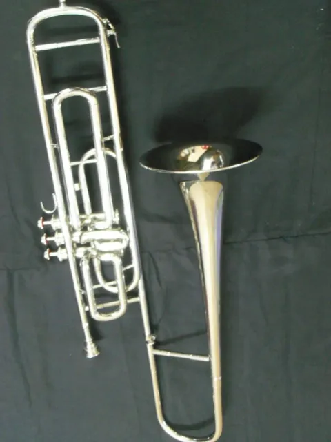 Trombone VALVE Made Of Pure Brass IN Chrome Polish + Case+ Pillow