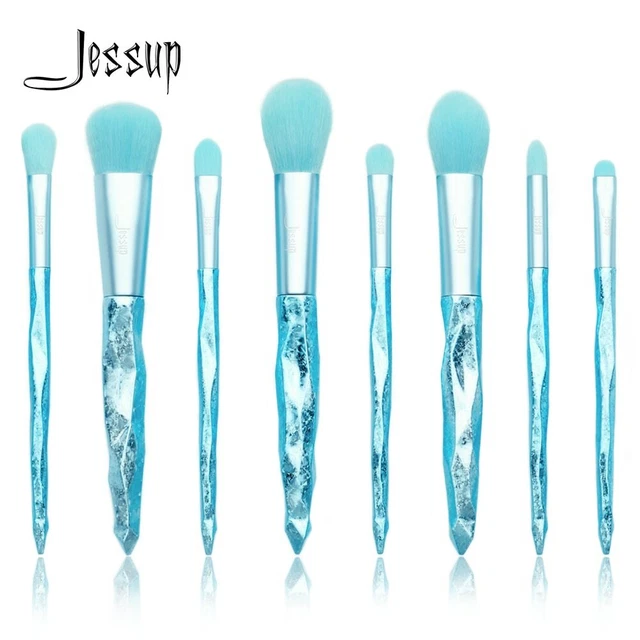Jessup Make up pennelli 8pcs Ghiacciaio Blu Blush, Fard In Polvere Ombretto