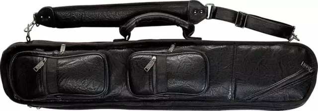 Lucasi LC-3 4 Butt/ 8 Shaft Black Leatherette Pool Cue Case