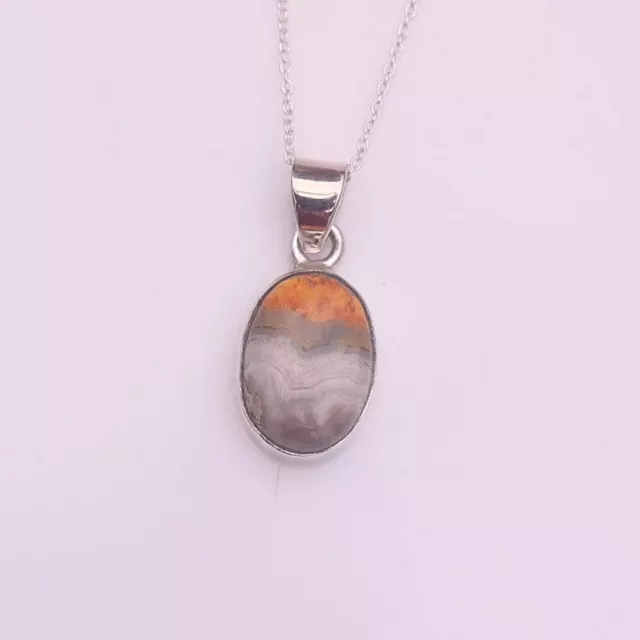 Naturel Bourdon Jasper Ovale Gemme Pendentif 18 " Câble Chaîne Main Collier