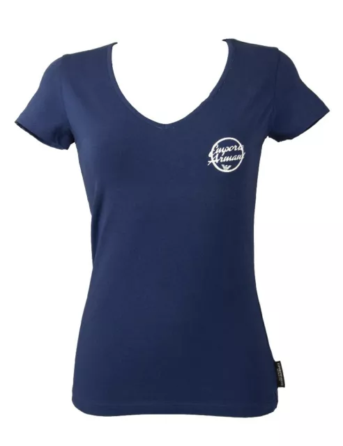 SG T-shirt donna EMPORIO ARMANI manica corta scollo v maglietta elasticizzata  a