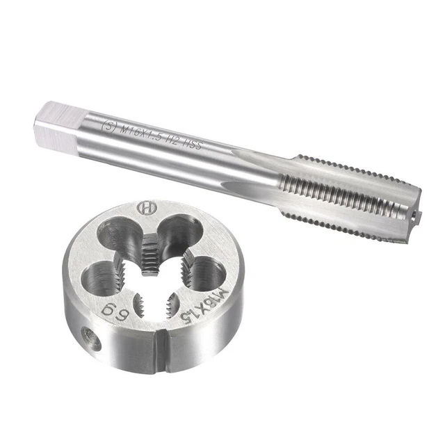 M16 x 1.5mm Metric Tap and Die Set HSS Machine Thread Tap with Round Die