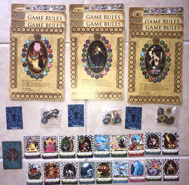 DISNEY SORCERERS MAGIC Kingdom 3 Game Boards Key Cards Tokens Map 18