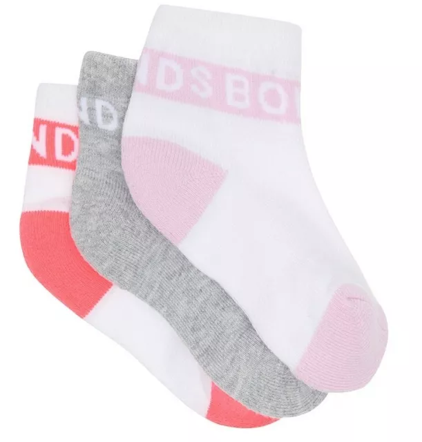 3 Pairs Pack Bonds Baby Active Quarter Crew Socks - Boys Girls - 0-6m