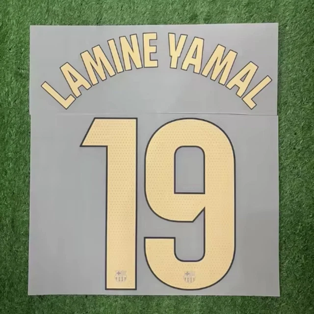 Flocage LAMINE YAMAL #19 2024 2025 Domcile Home Barcelone Version Coupe