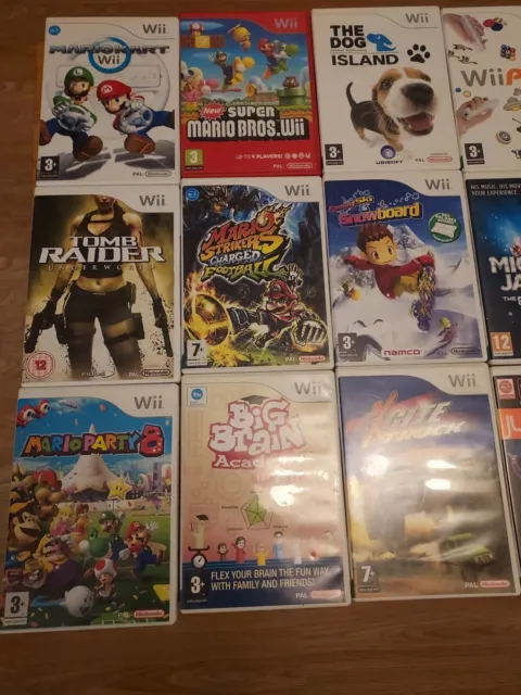 Large Job Lot, 30 Wii Games, Super Mario Games, Tomb Raider And A Lot More!!!