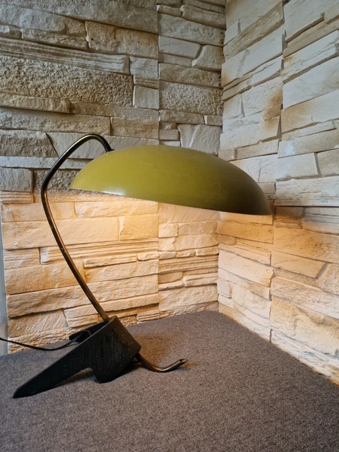 Belle Lampe De Bureau Vintage 1950'S Carl Auböck ? Tôle Et Laiton