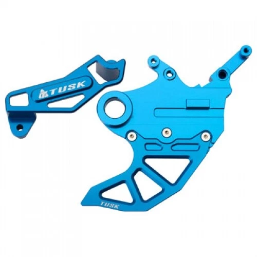 Tusk Rear Brake Caliper Support w/ Brake Disc Guard & Caliper Guard Kit Blue