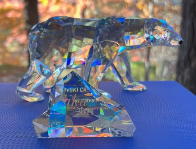 SWAROVSKI Crystal "Siku Polar Bear” With Plaque Figurine (#1053154)