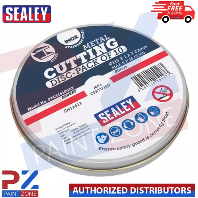 Sealey PTC11510CET Cutting Disc Ø115 X 1.2mm , 22mm Bore - Pack Of 10