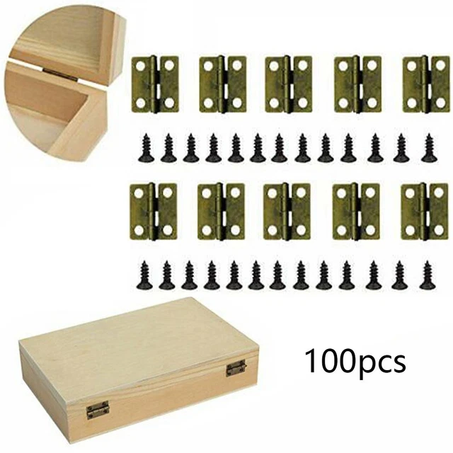 20 Mini Charnières Métalliques Pour Maison De Poupée - 10 Mm Longueur - Doré/argent - Avec Vis